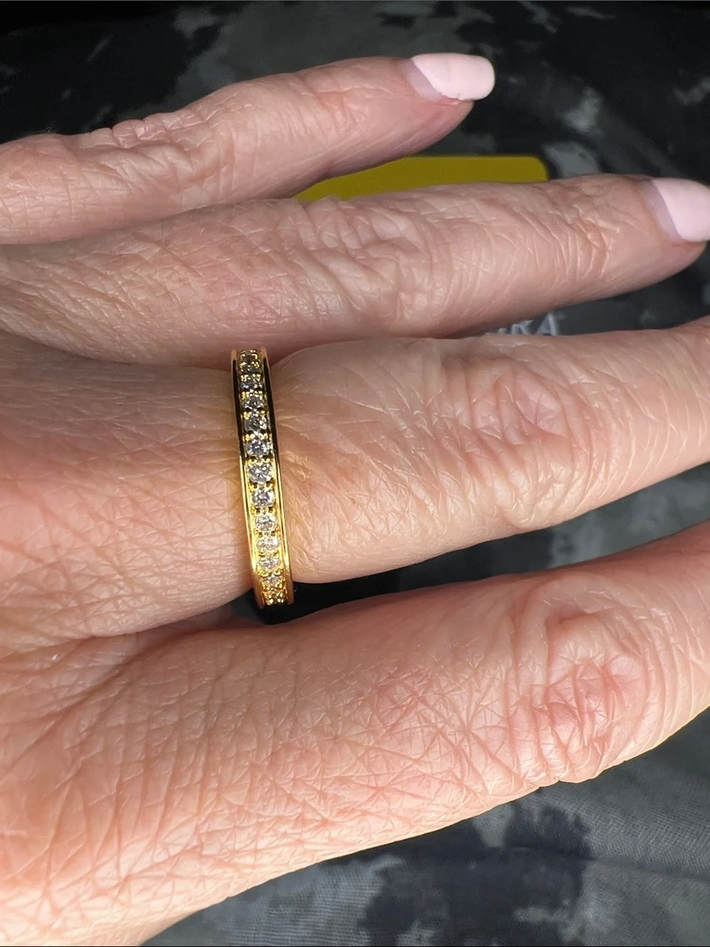 GRA Moissanite Gold Tone Eternity Band - Yellow